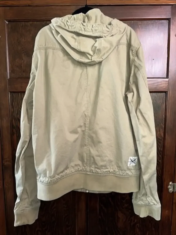 HTF Levi’s Commuter Jacket Hidden Pockets Nylon‎ Hood Khaki (see Measurements)